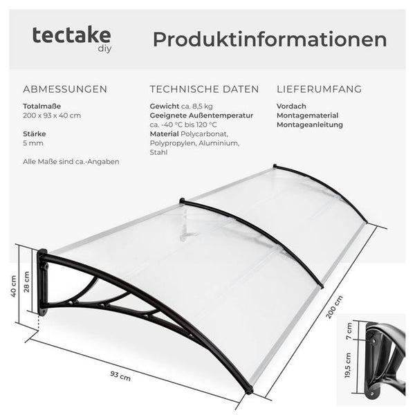 Transparent canopy 200 cm