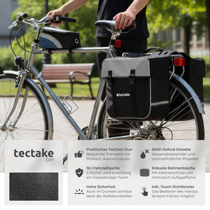 Set Fahrradtasche Georg und Fahrradrahmentasche schwarz/grün 20,5 x 10 x 10,5 cm