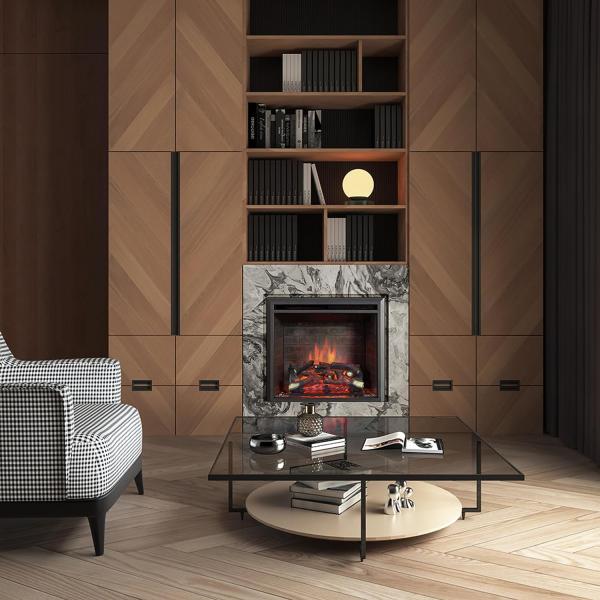 BALDERIA Calida 26" Elektrischer Einbaukamin 3D-Flammeneffekt 2000W