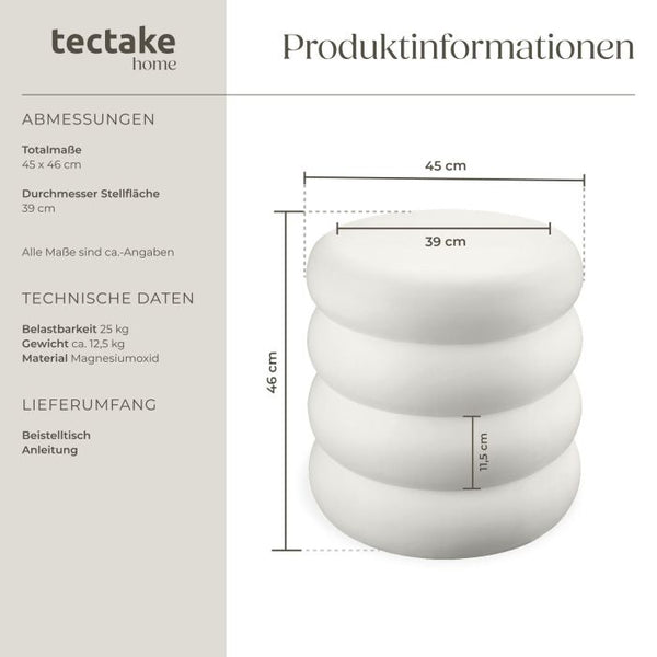 Beistelltisch Adina rund In- und Outdoor beige Ø 45 x 46 cm