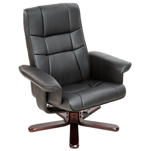 TV Fernsehsessel mit Hocker, schwarz/braun