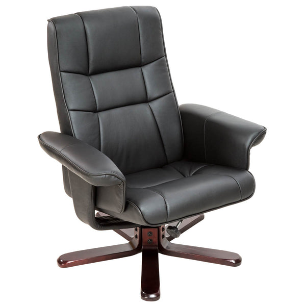 TV Fernsehsessel mit Hocker, schwarz/braun