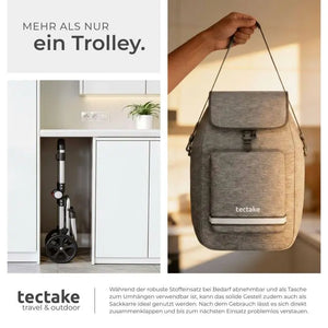 Einkaufstrolley Shopper 3in1 klappbar mit Kühltasche grau