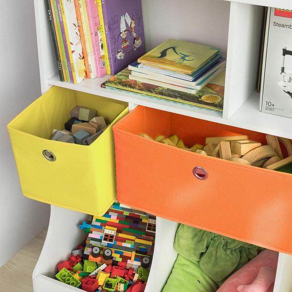 Kinderbücherregal Spielzeugtruhe Aufbewahrungsregal Für Kinder Weiss KMB26-W