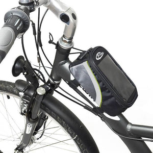 Fahrradtasche mit Rahmen-Befestigung für Smartphones schwarz/grau/grün 20,5 x 10 x 10,5 cm