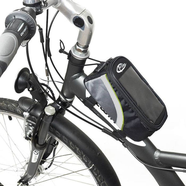 Fahrradtasche mit Rahmen-Befestigung für Smartphones schwarz/grau/grün 20,5 x 10 x 10,5 cm