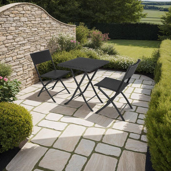 Rattan Balkonset Trevi, schwarz