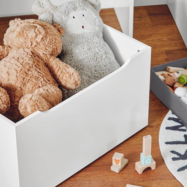 Kinderregal mit 2 Stoffboxen Bücherregal Spielzeugtruhe mit Rollen KMB71-W