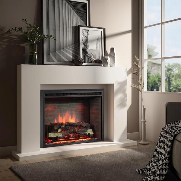 BALDERIA Calida 30" Elektrischer Einbaukamin 3D-Flammeneffekt 2000W