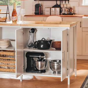 Kücheninsel | Sideboard | Küchenschrank | Kommode | Bartisch | Weiss-Natur