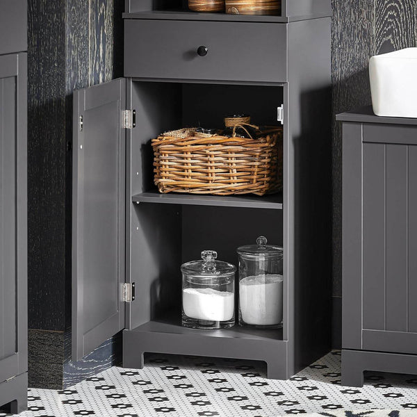 Bad Hochschrank | Badschrank | Badregal Dunkelgrau | BZR17-DG