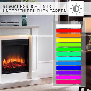 BALDERIA Elektrokamin Ladina 3D-Flammeneffekt Elektro Heizung 2000W Weiss