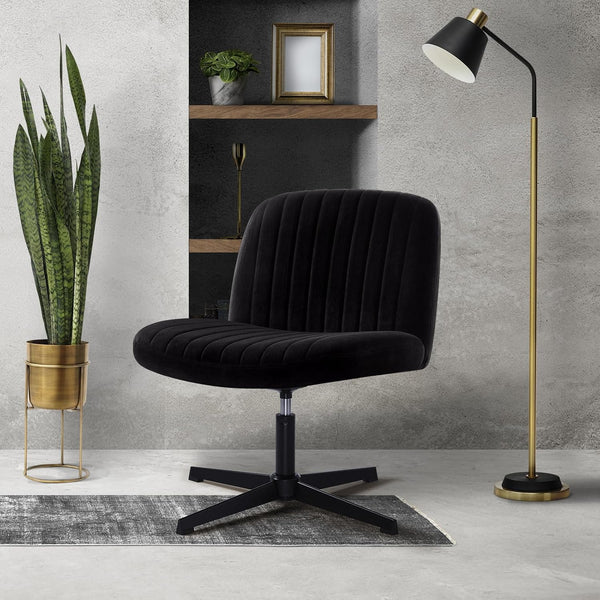Office chair without armrests with rocking function, black