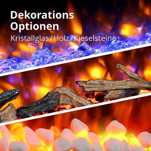 BALDERIA Fiamma 40" Elektrischer Einbaukamin, LED 3D-Flammeneffekt 2000W