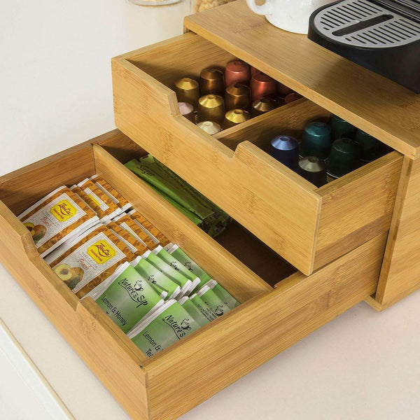 Kaffeekapsel Box | Aufbewahrungsbox | Schubladenbox Bambus | FRG82-N