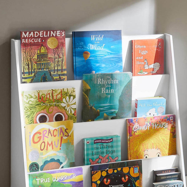Kinderbücherregal Zeitungsständer Aufbewahrungsregal für Kinder KMB32-W