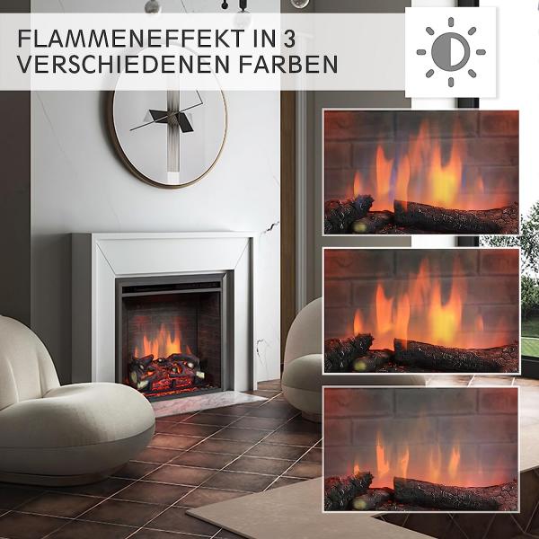 BALDERIA Calida 26" Elektrischer Einbaukamin 3D-Flammeneffekt 2000W