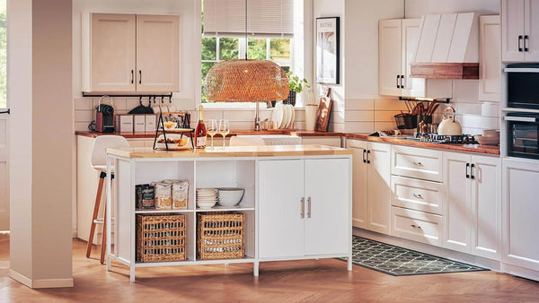 Kücheninsel | Sideboard | Küchenschrank | Kommode | Bartisch | Weiss-Natur