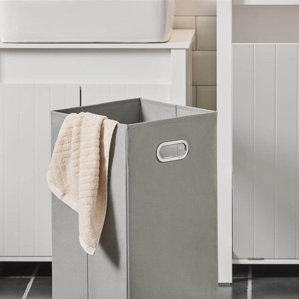 Wäscheschrank mit ausklappbarem Wäschesack | Wäschesammler | Wäschekorb | Weiss BZR100-W