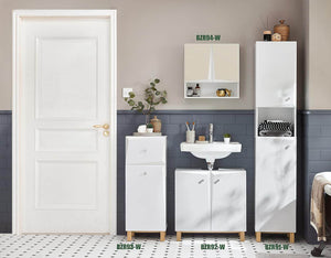 Waschbeckenunterschrank | Badschrank | Waschtisch | Unterschrank Weiss BZR92-W