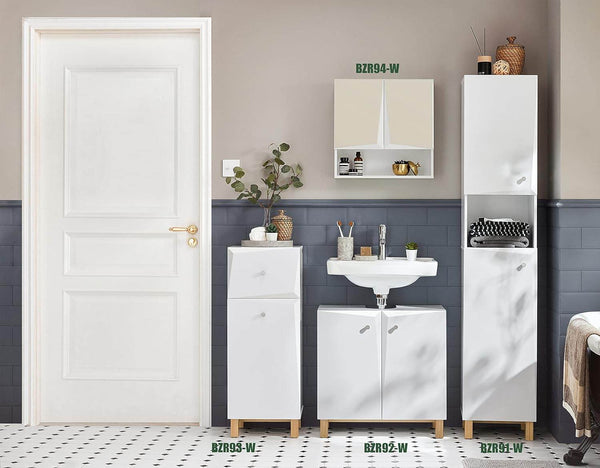 Waschbeckenunterschrank | Badschrank | Waschtisch | Unterschrank Weiss BZR92-W