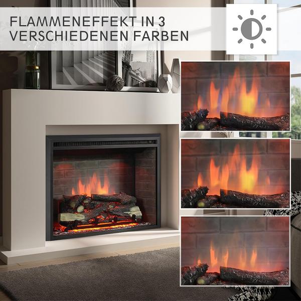 BALDERIA Calida 30" Elektrischer Einbaukamin 3D-Flammeneffekt 2000W