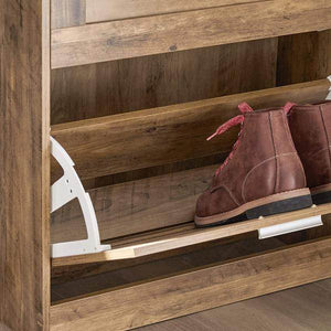 Schuhkipper Schuhschrank Mit 2 Klappen Schuhkommode Vintage Stil