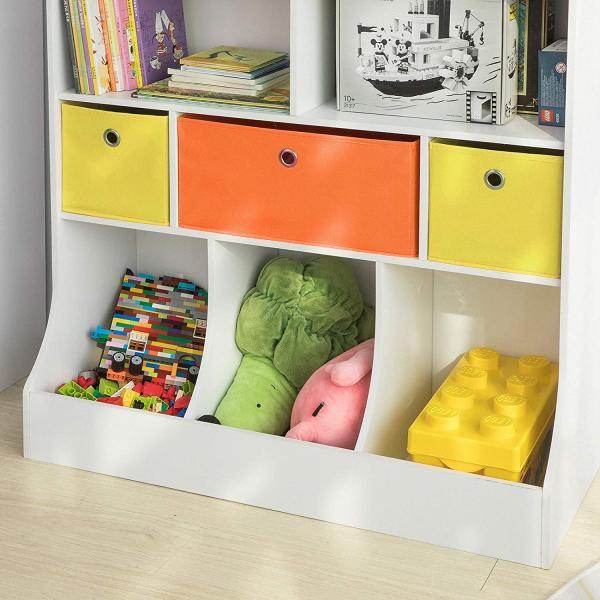 Kinderbücherregal Spielzeugtruhe Aufbewahrungsregal Für Kinder Weiss KMB26-W