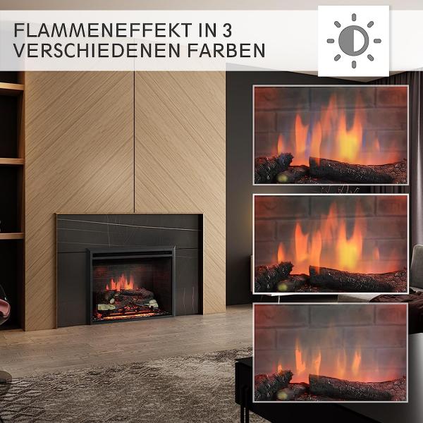 BALDERIA Calida 33" Elektrischer Einbaukamin 3D-Flammeneffekt 2000W