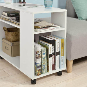 Beistelltisch mit Rollen | Druckertisch | Couchtisch Weiss FBT34-W