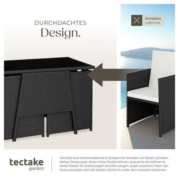 Rattan Sitzgruppe Lausanne schwarz