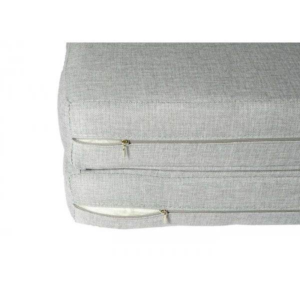 Lounge-Gartenliege XL Sonnenliege Bali-Liege Doppelliege Outdoor-Bett, 10cm-Polster aus Olefin Alu ~ grau