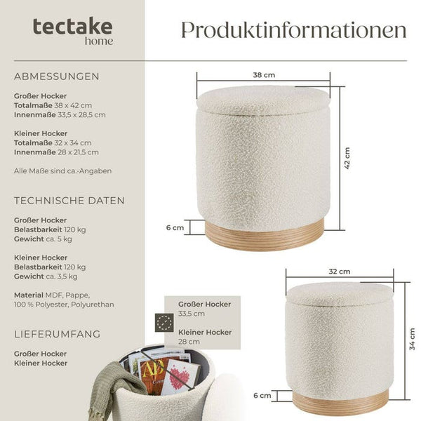 2er Set Sitzhocker Orchide