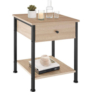 Nachttisch Bradford 40x40x55,5cm Industrial Holz hell, Eiche Sonoma