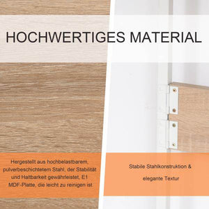 Klapptisch Tisch Schreibtisch Bürotisch mit Rollen Computertisch Mobil MDF Natur