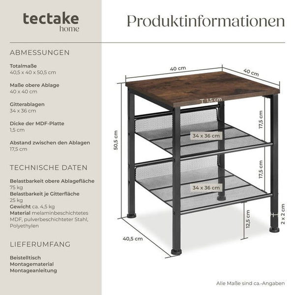Beistelltisch Lincoln Industrial Holz dunkel, rustikal