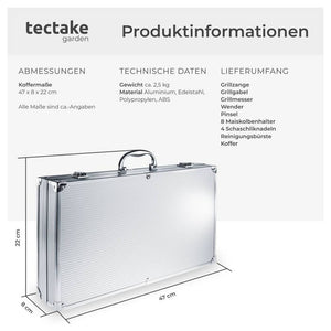 Grillbesteck aus Edelstahl 18-tlg.