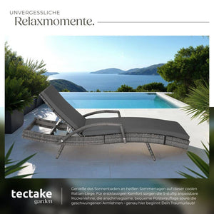 Aluminium Rattan Sonnenliege Océane grau