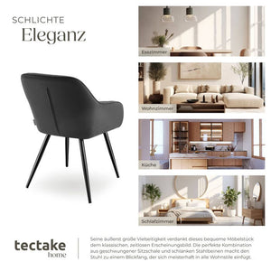 Stuhl Marilyn anthrazit/schwarz 4er Set