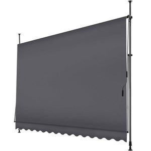 Klemmmarkise schwarz/grau 350 x 180 cm