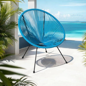 2 Gartenstühle Santana mit Tisch blau