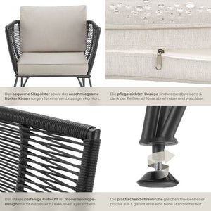 Garten-Loungesessel Sundo 4er Set