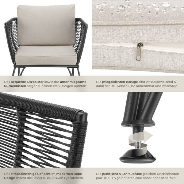 Garten-Loungesessel Sundo 4er Set