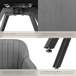 Drehbarer Armlehnstuhl Snug grau pro Stück