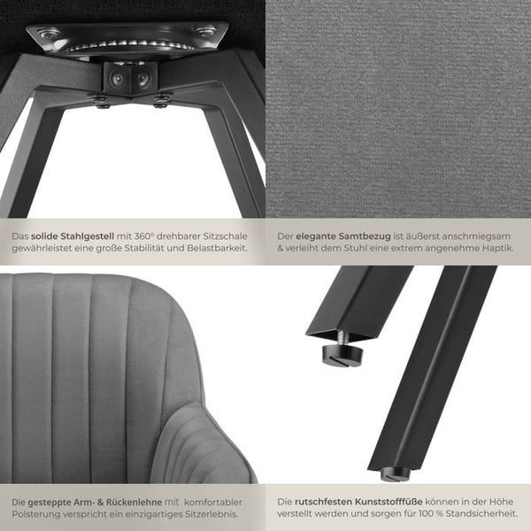 Drehbarer Armlehnstuhl Snug grau pro Stück