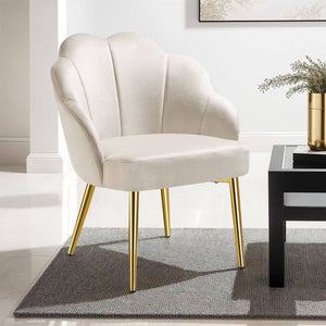 Cocktailsessel Hellen créme/gold 2er Set