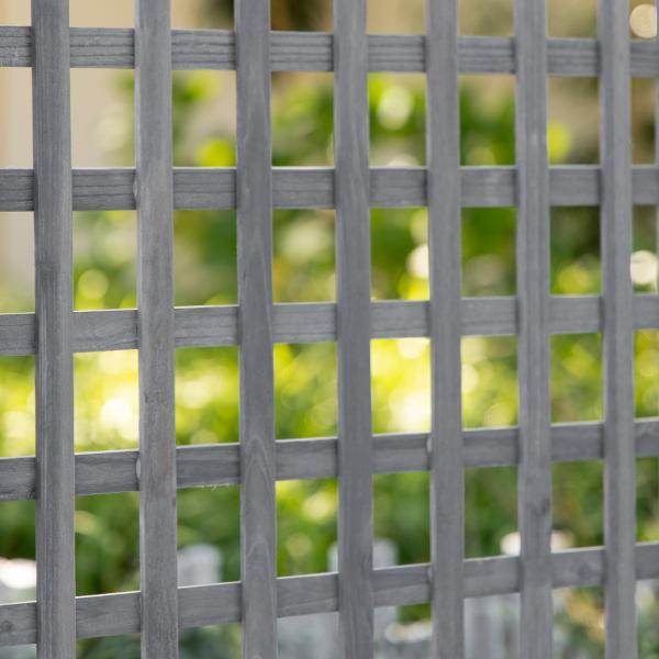 Pflanzkasten mit Rankgitter Blumenkasten Rankkasten Hellgrau
