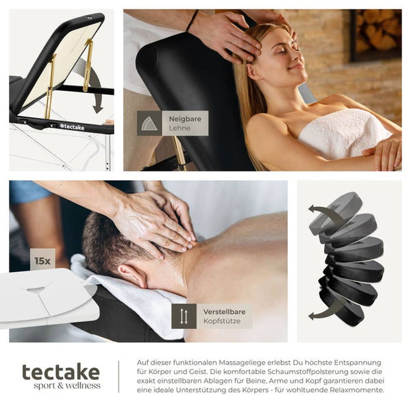 3 Zonen Massageliege Phuket schwarz