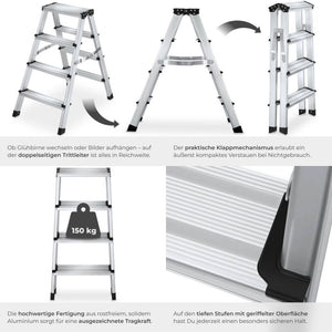 Doppelseitige Aluminium Trittleiter