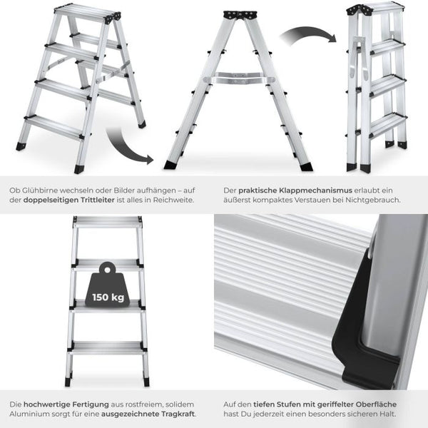 Doppelseitige Aluminium Trittleiter
